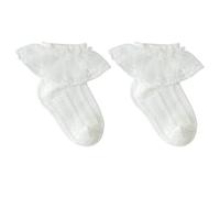 Snegyu Calzini alla caviglia in cotone bianco con volant per bambine e ragazze, stile principessa, per neonati, 0-12 mesi, 1-3 3-5 anni, Bianco 1 paio modello A, 1-3 Years