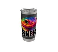 Snek - Serpente a sonagli colorato, per amanti dei serpenti, colore: nero Bicchiere termico in acciaio inox doppia parete