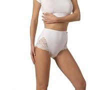 SNELLY 6 Slip Donna Culotte Alta con Pizzo Laterale Art. E401 (7, Bianco)