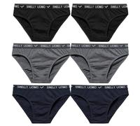 SNELLY Mutande Uomo Slip in Cotone Elasticizzato Pacco da 6-9-12 Pezzi Slip Bianco o Nero o 6-12 Slip Colori Assortiti (Nero, Blu, Grigio) con Elastico Esterno U111E Intimo Pratico Comodo e di Marca