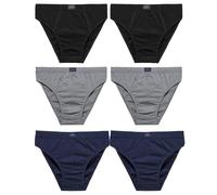 SNELLY Mutande Uomo Slip in Cotone Elasticizzato Pacco da 6-9-12 Slip Bianco o Nero o 6-12 Pezzi Colori Assortiti (Nero, Blu, Grigio) Elastico Interno U101E Intimo Maschile Pratico Comodo e di Marca