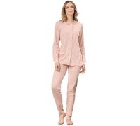 SNELLY Pigiama Donna Lungo 100% Caldo Cotone Invernale, Pigiami 2 Pezzi Maglia Manica Lunga Aperta o Collo con Bottoni, Taglie 44/62 Taglie Forti