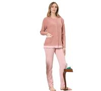 SNELLY Pigiama Donna Lungo Aperto Cotone Punto Milano Invernale,CL544