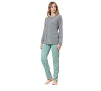SNELLY Pigiama Donna Lungo Serafino 100% Caldo Cotone Invernale,CL532