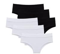 SNELLY Short Intimo Donna Mutande con Fascia Alta in Morbido Cotone e Modal di qualità Pacco da 6-9-12 Slip Bianco o Nero M1805 Taglia S M L Intimo di Marca Pratico, Comodo, Elasticizzato
