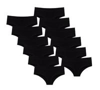 SNELLY Short Intimo Donna Mutande con Fascia Alta in Morbido Cotone e Modal di qualità Pacco da 6-9-12 Slip Bianco o Nero M1805 Taglia S M L Intimo di Marca Pratico, Comodo, Elasticizzato