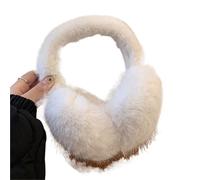 SNGUOQ 2 pezzi di colore solido morbido peluche paraorecchie invernali caldi copriorecchie protezione for esterni Per Lo Sci, Il Ciclismo(White)