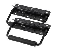 SNGUOQ 2 pezzi Maniglia di ricambio for scatola a molla nera da 125 mm Maniglie in ferro resistenti for scatole stoccaggio Casse legno Per Cassette Degli Attrezzi