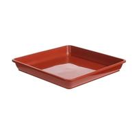 SNGUOQ 6 Pezzi di sottovasi for Piante, vassoi in plastica for Interni ed Esterni per Giardini, Cortili(Red,22.2x22.2cm)