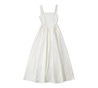 SNGUOQ A-Line Dr, giuntura in fibra a vita alta da donna, dimagrante, lunga, alla moda, for pendolari Per Spiagge E Vacanze(White,M)