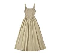 SNGUOQ A-Line Dr, giuntura in fibra a vita alta da donna, dimagrante, lunga, alla moda, for pendolari Per Spiagge E Vacanze(Khaki,M)