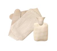 SNGUOQ Cintura Ad Acqua Calda 2PCS Hot Water Bottle with Cover Hot Water Bottle Belt for Children Adults Elderly Women PVC for Neck Shoulder Waist Borsa dell'Acqua Calda in Gomma(4pcs beige-1L)