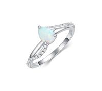 SNHHNSW 1 anello opale per donne a forma di a forma di anello di fidanzamento opale con anello di promessa moissanite per lei