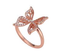 SNHHNSW Anello aperto di farfalla di lusso per donne adolescenti ragazze eleganti Dichiarazione di fidanzamento zirconia cubica dita regolabile per il compleanno del matrimonio per la sua ragazza