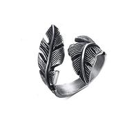 SNHHNSW Anello avvolgente per piume vintage per uomini donne in acciaio inossidabile banda motociclista punk derogce gotico anelli ossidati comfort fit finger finger finger finger for boyfriend papà
