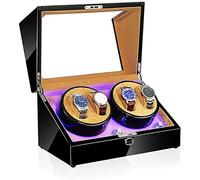 SNHHNSW Chandelier Automatic Watch Winder, 4 Watches Storage Display Case 5 Rotation Modes 100% Handmade Watche Display Box Accessories b, (C) Chandelier