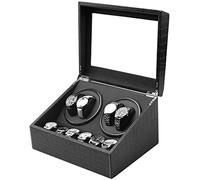 SNHHNSW Chandelier Watch Winder, Quiet Motor Rotating 4 Watch + Storage 6 Watches Box Black Accessories (Color : B) Chandelier