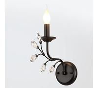 SNHHNSW Crystal Wall Lights Scon for Bedroom,Retro Minimalist Style Porch Wall Lamp,Metal Candle Wall Lighting Fixtures for Interior Hallways,BD-A02