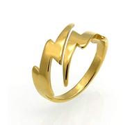SNHHNSW Doppio fulmine anello aperto per uomini Donne Fashion Punk in acciaio inossidabile personalizzato Dichiarazione unica Impegno Gifts BFF Birthday Son Size 6-9
