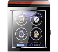 SNHHNSW Lampadario vento automatico dell'orologio per 4 orologi display touchscreen LCD con lampadario per motori silenziosi con guscio di legno con telecomando
