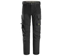 Snickers 6375 - Pantaloni in tessuto sofshell, con tessuto elasticizzato per tutte le direzioni, Nero , 56