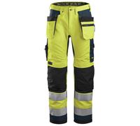 Snickers AllroundWork Hi-Vis workitshose w. Tasche a fondina, cl. 2, EN 14404, 20471 HV-giallo-marino 150
