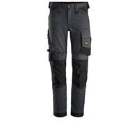 Snickers AllroundWork pantaloncini da lavoro elasticizzatiit, EN 14404 acciaio grigio-nero 100