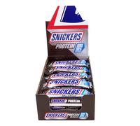 Snickers Barretta proteica al cioccolato, 18 x 47 grammi, più proteine, meno zucchero, barretta ad alto contenuto proteico con uno strato di caramello e arachidi ricoperte di cioccolato al latte