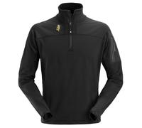 Snickers Body Mapping Micro Pullover in pile con ½ ziprschluss Nero M
