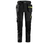 Snickers FlexiWork stretch workitshose w. Tasche a fondina, EN 14404 Nero-Neongiallo 116