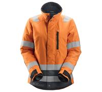 Snickers Giacca da lavoro isolata AllroundWork Hi-Vis 37.5® da donnait, classe 2/3, EN 20471 HV-Arancione-Grigio acciaio XL
