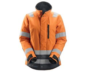 Snickers Giacca da lavoro isolata AllroundWork Hi-Vis 37.5® da donnait, classe 2/3, EN 20471 HV-Arancione-Grigio acciaio M