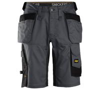 Snickers Pantaloncini da lavoro elasticizzati AllroundWorkitcon tasche a fondina, EN 14404 acciaio grigio-nero 58