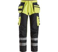 Snickers Pantaloni antifiamma ProtecWork Arbeitshose wit Tasche a fondina, High-Vis Cl. 1 High-Vis Yellow/Navy 58