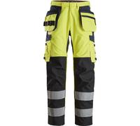 Snickers Pantaloni antifiamma ProtecWork High-Vis workitshose wit Tasche a fondina, cl. 2 High-Vis Yellow/Navy 60