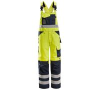 Snickers Pantaloni con pettorina e bretelle da lavoro Hi-Visit, classe 2, EN 14404, 20471 HV-giallo-navy 60