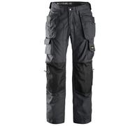 Snickers Pantaloni da pavimento Rip-stop w. Tasche a fondina, EN 14404 acciaio grigio-nero 58
