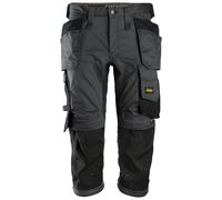 Snickers Pantaloni pirata AllroundWork w. Tasche a fondina acciaio grigio-nero 54