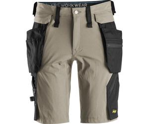 Snickers short Arbeitshort LiteWork Arbeitsshorts wit tasche a fondina khaki/nero 50