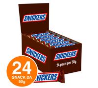 Snickers Snack Cioccolato al Latte Ripieno con Arachidi e Caramella Mou 24x 50g