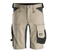 Snickers Workwear AllroundWork 6143 - Pantaloncini da lavoro elasticizzati slim fit, 28 cm, Cachi/Nero, 48 Regular