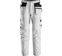 Snickers Workwear AllroundWork Canvas+ Stretch Arbeitshose wit tasche a fondina Bianco 44