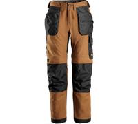 Snickers Workwear AllroundWork Canvas+ Stretch Arbeitshose wit tasche a fondina Brown/Black 50