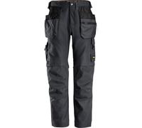 Snickers Workwear AllroundWork Canvas+ Stretch Arbeitshose wit tasche a fondina grigio acciaio 154