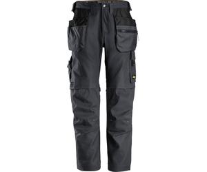 Snickers Workwear AllroundWork Canvas+ Stretch Arbeitshose wit tasche a fondina grigio acciaio 50