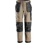 Snickers Workwear AllroundWork Canvas+ Stretch Arbeitshose wit tasche a fondina Khaki/Nero 192