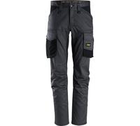 Snickers Workwear AllroundWork pantaloni da lavoro elasticizzatiitsenza ginocchiere grigio acciaio/nero 108