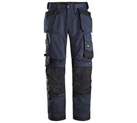 Snickers Workwear Allroundwork Stretch Loose Fit Work Pants + Holster Pockets Black -40/32 Pantaloni da Lavoro, Blu Navy/Nero, W40 / L32 Uomo