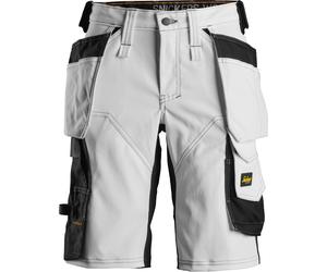 Snickers Workwear Donna AllroundWork Pantaloncini elasticizzati HP Bianco/Nero 36