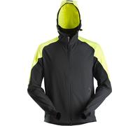 Snickers Workwear FlexiWork Neon Zip Hoodie Nero/Neongiallo L